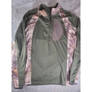 Bushmaster Camo Shirt green Thermal Knit 1/2 Zip Long Sleeved Realtree Hunting